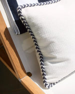 Windward Indoor/Outdoor Pillow - White/Navy, 20" x 20"