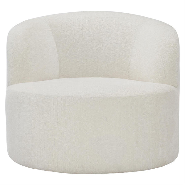 Elle Fabric Swivel Chair 1273-002 Fabric, White/Cream Boucle Chenille