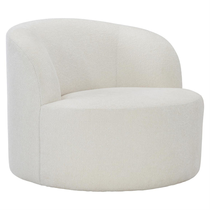 Elle Fabric Swivel Chair 1273-002 Fabric, White/Cream Boucle Chenille