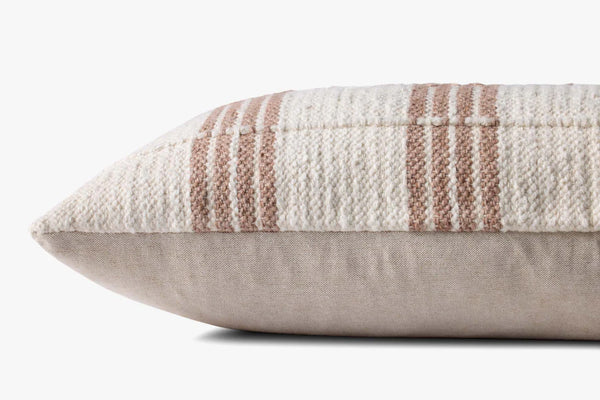 PLL0136 Brown/Ivory Lumbar Pillow, 12" x 27"