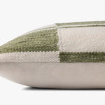 PLL0139 Ivory/Green Lumbar Pillow, 16" x 26"
