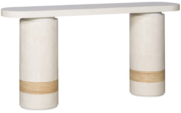 Alba Console Table, White Agate, 64"W x 14"D x 32"H