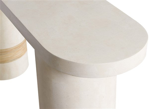 Alba Console Table, White Agate, 64"W x 14"D x 32"H
