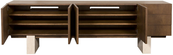 Edge Entertainment Center - Light Umber, 100"W x 19"D x 32"H