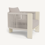 Palm Beach Lounge Chair, Aluminum Bone/Panama Marble/Rope Shell, 31.5"W