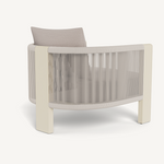 Palm Beach Lounge Chair, Aluminum Bone/Panama Marble/Rope Shell, 31.5"W