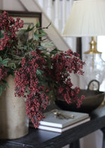 Burgundy Hanging Nandina Berry Branch, 45"