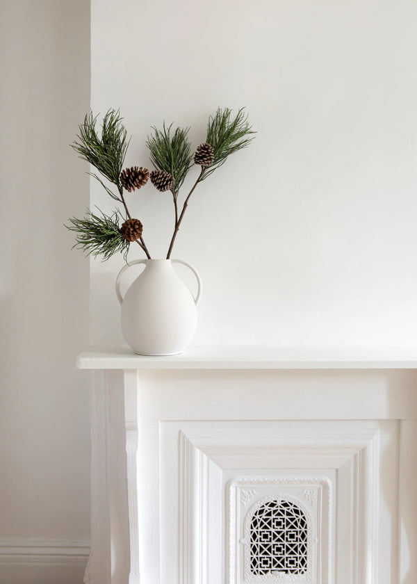 Winter Long Pine Needle Branch with Cones, 40"