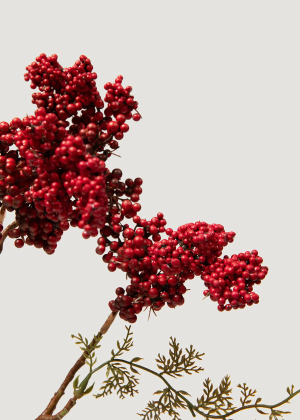 Holiday Red Artificial Berries Pick, 18"