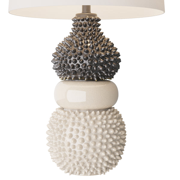 Basilio Lamp, Ivory Crackle, Ceramic
