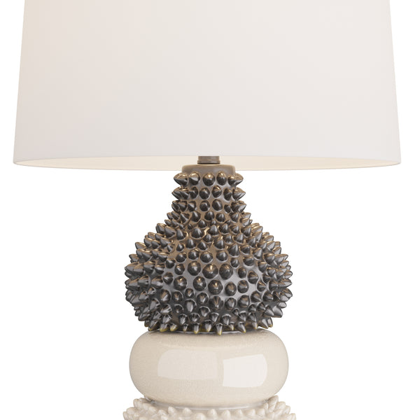 Basilio Lamp, Ivory Crackle, Ceramic