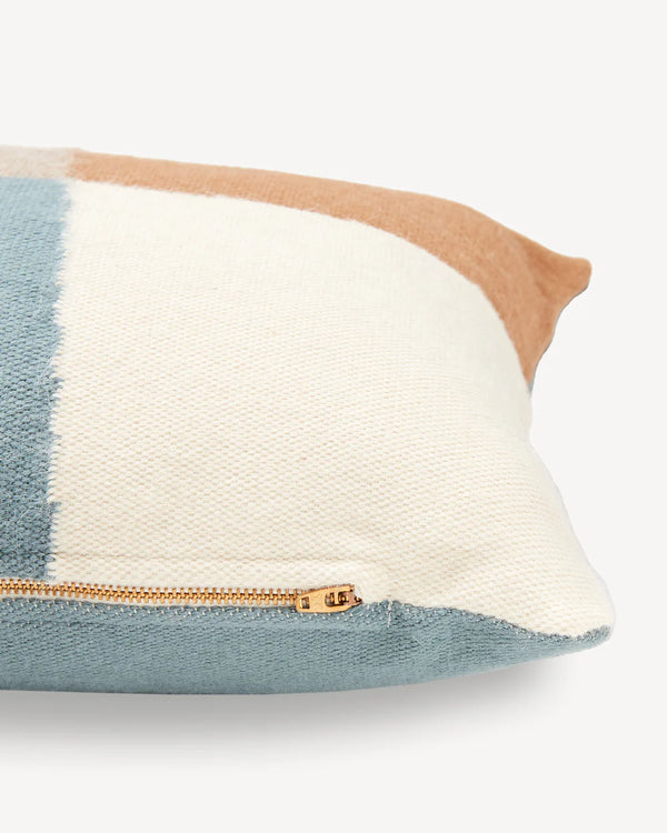 Patchwork Lumbar Pillow, Sky, 12" x 20"