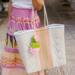 Peach / Nude Giving Hearts Citron Large Tote Bag