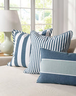 Beach Club Pillow - Captain’s Blue, 14" x 22"