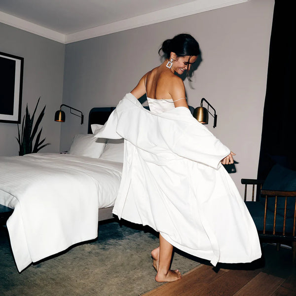 H by Frette Pique Kimono Bathrobe, White