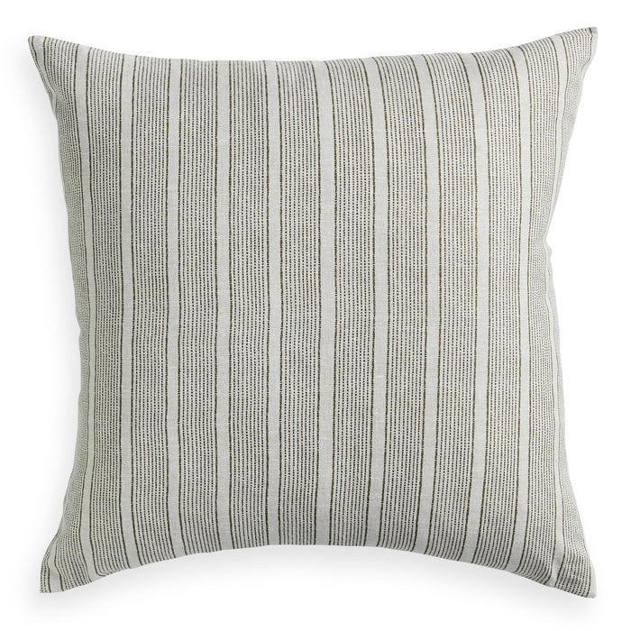 Pollara Khaki Linen Cushion , 20" X 20"