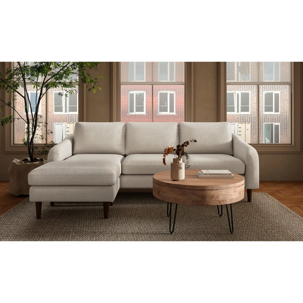 Quinn Sectional with moveable chaise (can be LAF or RAF), Oatmeal, 112” W
