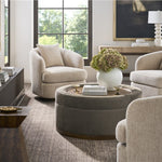 Ode Swivel Chair, Topper Oatmeal Performance Fabric