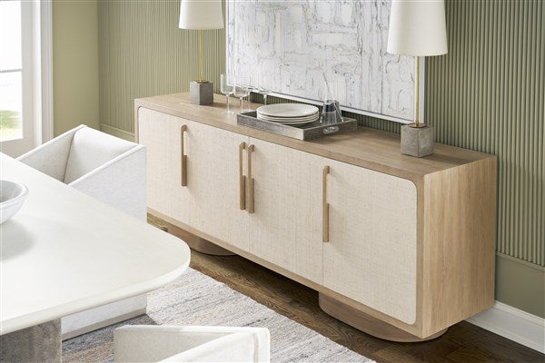 Reveal Buffet, Navajo Case / Snowdrift Raffia, 88"W x 19"D x 32"H