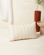 Recycled Stripe Lumbar Pillow, Grey, 12" x 20"
