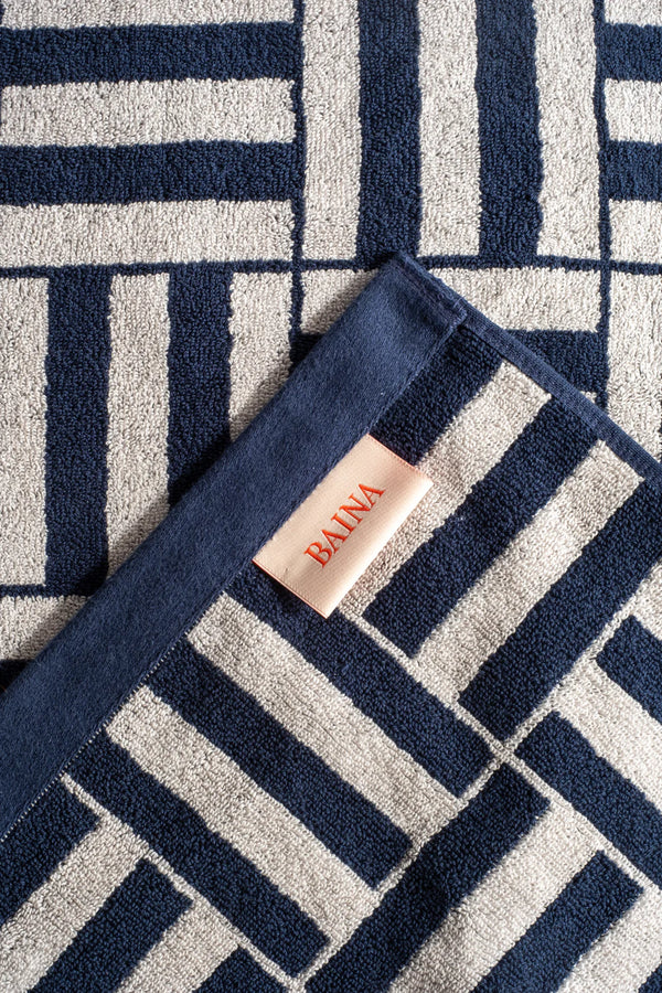 Willis Pool Towel, Obsidian & Stone