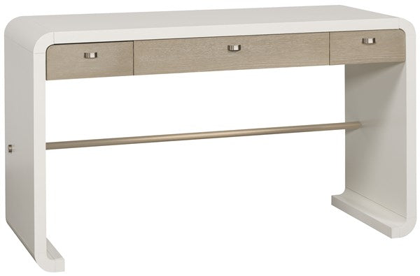 Cove Desk, Cerused Taupe Oak / Pure White Maple, 53"W