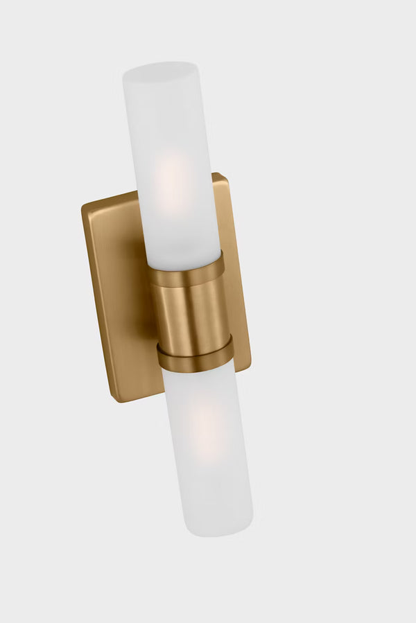 Keaton 16" Bath Sconce, Satin Brass/Etched Glass