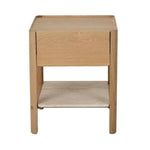 Tye Nightstand, Light Oak, Travertine, 17.7"W × 17.7"D × 21.7"H