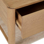 Tye Nightstand, Light Oak, Travertine, 17.7"W × 17.7"D × 21.7"H