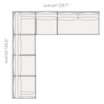 Sky Anthracite L Sofa, 129"W x 127"D