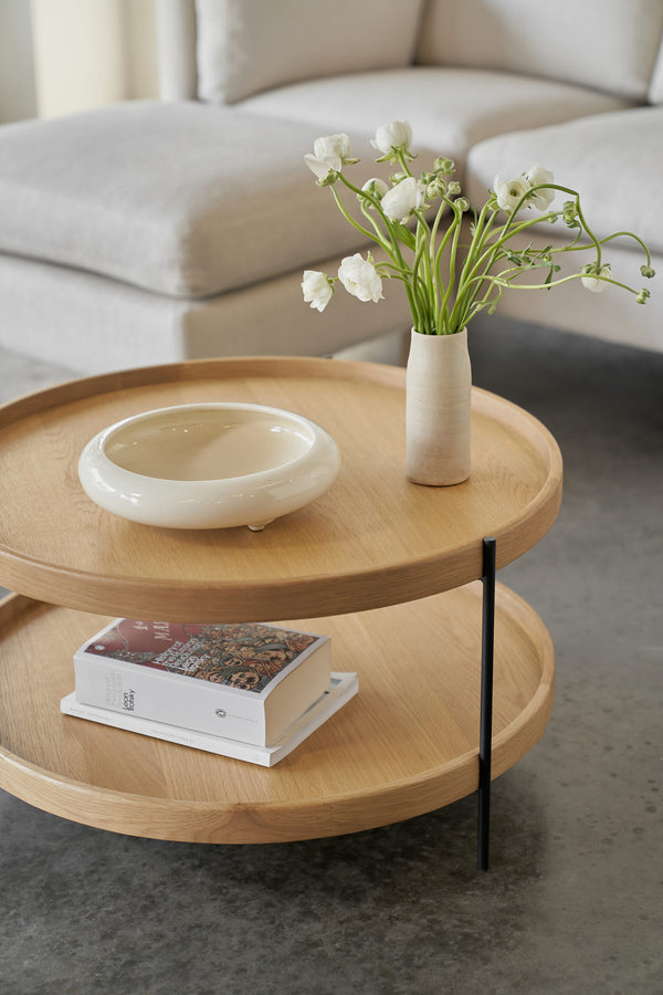 Humla Coffee Table, Light Oak, 35.4"Dia