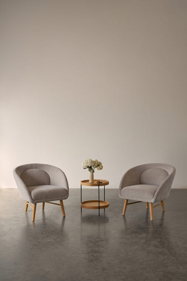 Humla End Table, Light Oak, 18.9"Dia x 22"H