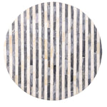18" Round Accent Table, Grey and Ivory