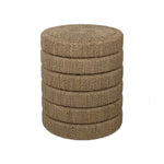 Round Seagrass Ribbed Side Table, 16" Dia