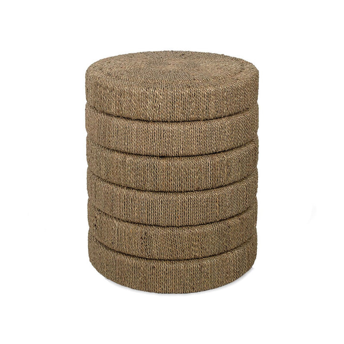Round Seagrass Ribbed Side Table, 16" Dia