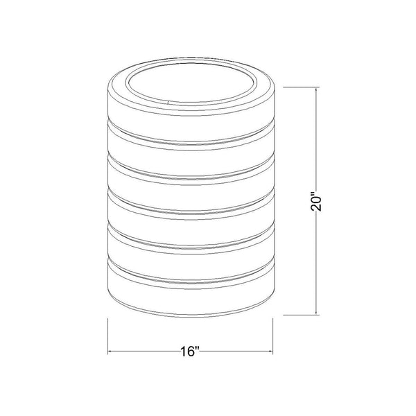 Round Seagrass Ribbed Side Table, 16" Dia