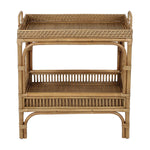Nessa Rattan Side Table with Handles and Shelf - Natural, 26" W