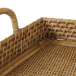 Nessa Rattan Side Table with Handles and Shelf - Natural, 26" W