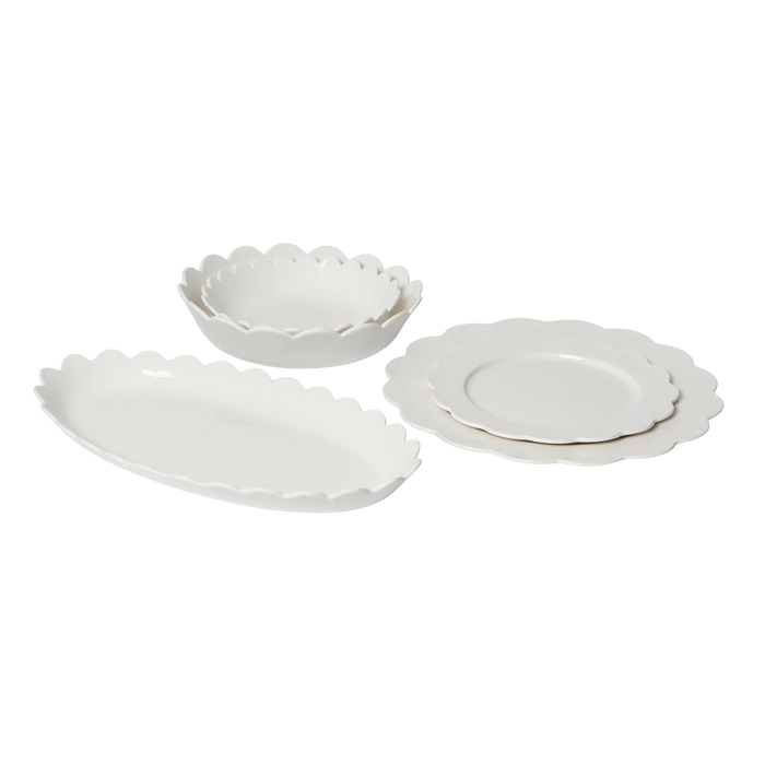 White Scallop Dinnerware, Sold Individually