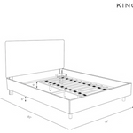 Abbie Platform Bed, King, Queen, Full & Twin, Indigo