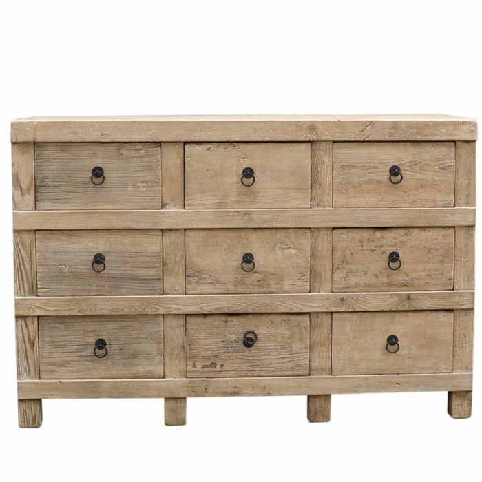 Natural Elm Dresser, 59"L x 20"W x 40"