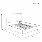 Clare Platform Bed, Tan Stripe, King & Queen
