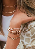 3MM Signature Bracelet, Gold and Silver