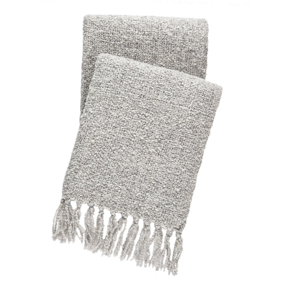 Boucle Indoor/Outdoor Throw, Grey