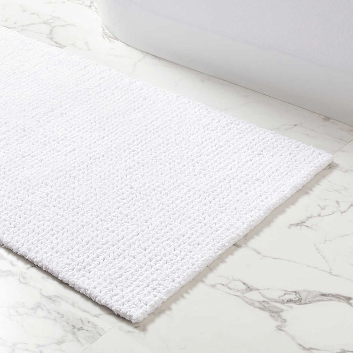 Modesto White Bath Rug, 2 Sizes