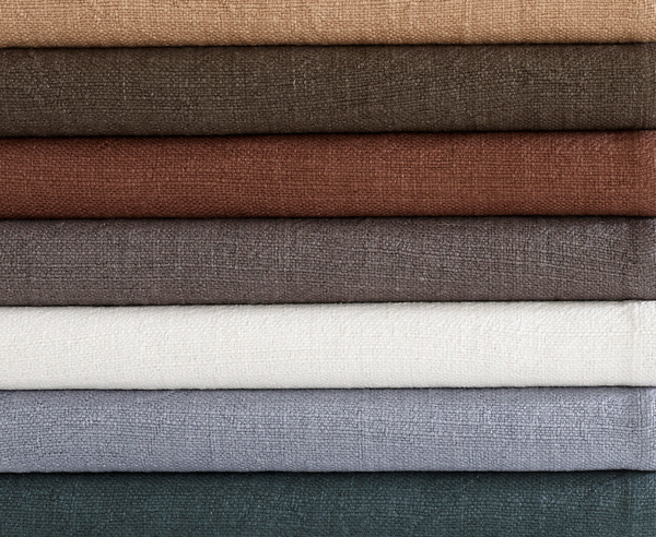 Evelyn Linen Pewter Throw, Blue