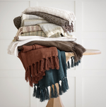 Evelyn Linen Throw, Plaster