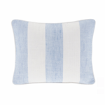 Awning Stripe Indoor/Outdoor Pillow- Soft French Blue, 16" x 20" (Lumbar)