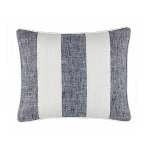 Awning Stripe Indoor / Outdoor Pillow - Navy, 16" x 20" (Lumbar)