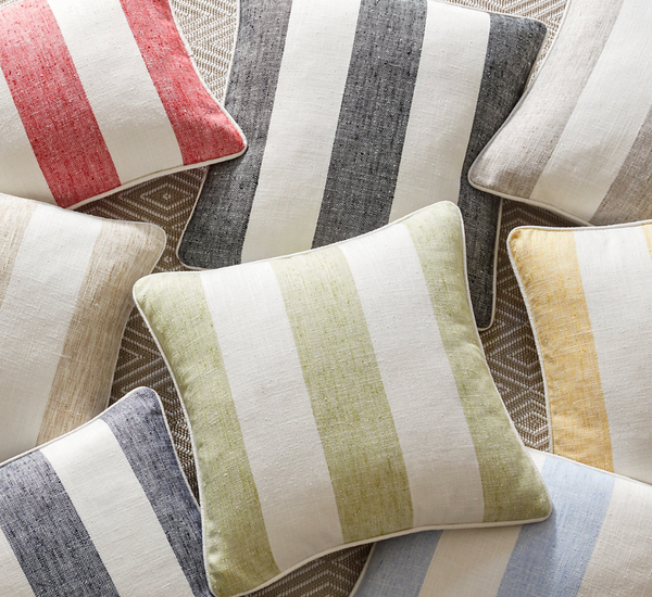Awning Stripe Indoor / Outdoor Pillow- Natural, 16" x 20" (Lumbar)